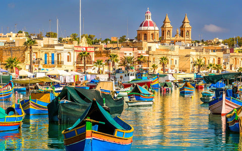 MARSAXLOKK BAY MALTA GICLEE CANVAS ART PRINT POSTER