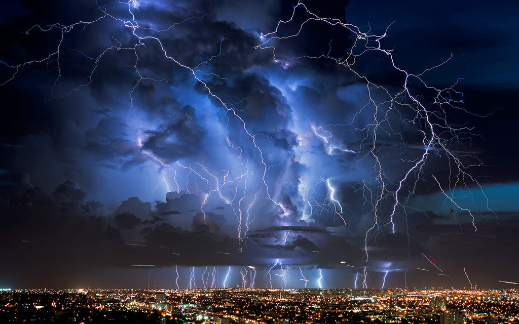 MASSIVE LIGHTNING STORM GICLEE CANVAS ART PRINT POSTER – WOW Posters