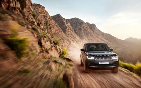 NEW BLACK RANGE ROVER ON SPEED GICLEE CANVAS ART PRINT POSTER