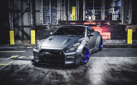 NISSAN GTR LIBERTY WALK FRONT VIEW GICLEE CANVAS ART PRINT POSTER