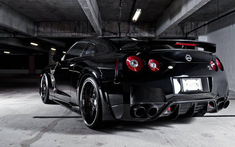 NISSAN GTR WIDEBODY BLACK GICLEE CANVAS ART PRINT POSTER