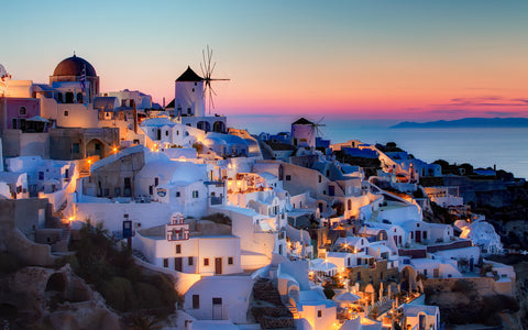 OIA GREECE SANTORINI GICLEE CANVAS ART PRINT POSTER