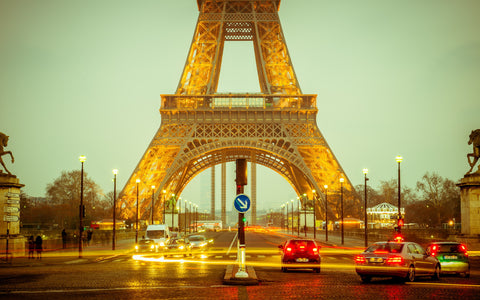 PARIS EIFFEL TOWER EVENING GICLEE CANVAS ART PRINT POSTER