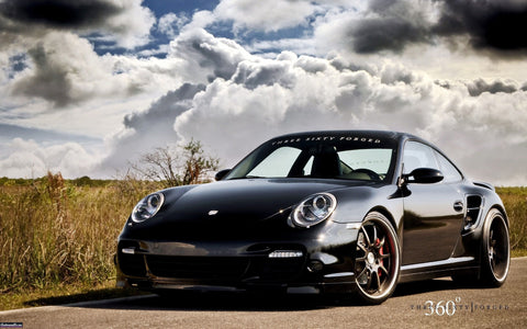 PORSCHE 997 TWIN TURBO 360 FORGED WHEELS GICLEE CANVAS ART PRINT POSTER
