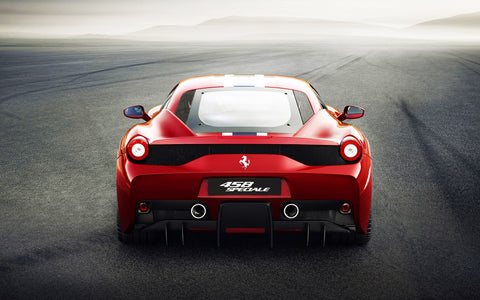 REAR OF FERRARI 458 GICLEE CANVAS ART PRINT POSTER