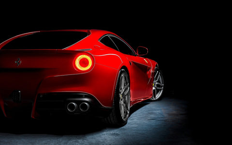 RED FERRARI F12 BERLINETTA GICLEE CANVAS ART PRINT POSTER