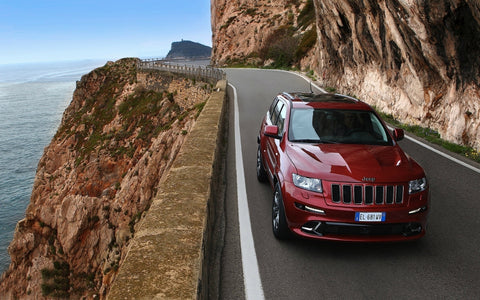 RED JEEP GRAND CHEROKEE SRT8 GICLEE CANVAS ART PRINT POSTER