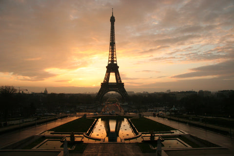 SUNRISE EIFFEL TOWER PARIS FRANCE GICLEE CANVAS ART PRINT POSTER