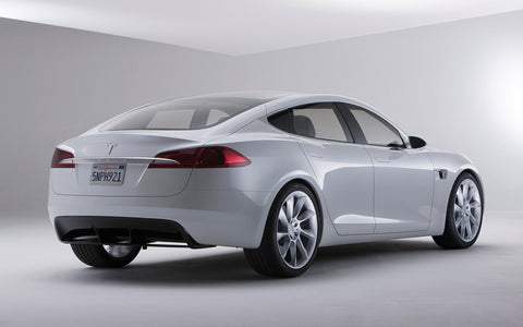 TESLA MODEL S REAR 2015 GICLEE CANVAS ART PRINT POSTER