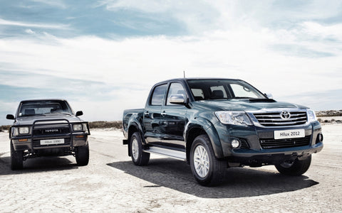 TOYOTA HILUX OLD VS NEW GICLEE CANVAS ART PRINT POSTER