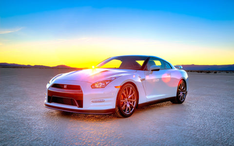 WHITE NISSAN GTR 2014 EDITION GICLEE CANVAS ART PRINT POSTER