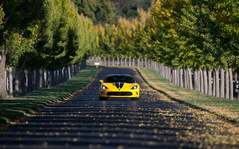 YELLOW DODGE SRT VIPER GICLEE CANVAS ART PRINT POSTER